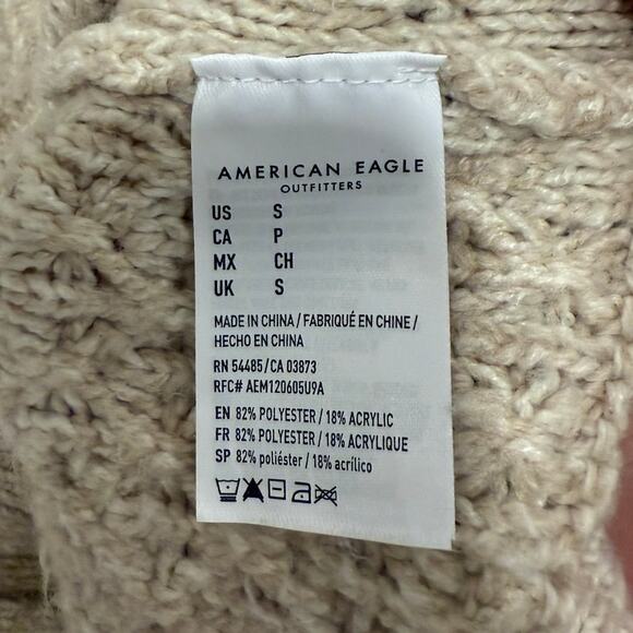 NWT American Eagle Outfitters Cable Knit Turtleneck Dress Beige Women's Size S - Picture 8 of 12